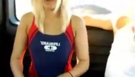 Petite Blonde Lifeguard Strips Down