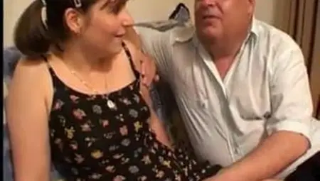 Young French Girl With 3 Old Pervert