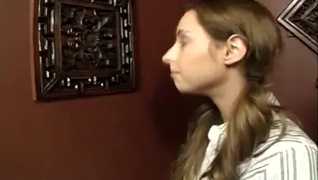 Shy Brunette Visits Glory Hole And Sucks Big Cock