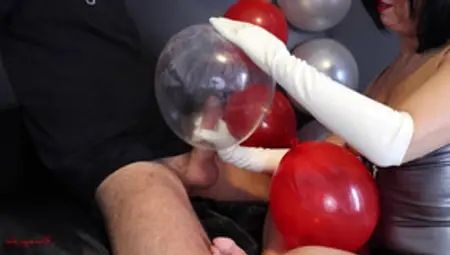 Condom Balloon Handjob With Long Latex Gloves, Cum In And On Balloons Cumplay (special Request)