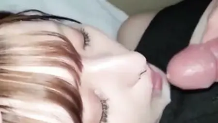 A Humongous Amount Of Rich Semen Bukkake On The Face Of A Super Sexy Cunt With Mouth