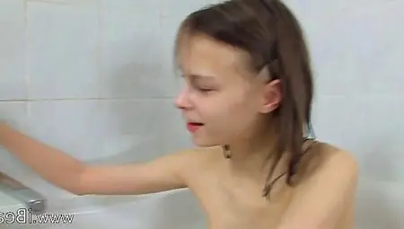 Russian Teenie Pleasuring In A Bath Video