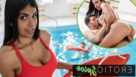 DEVIANTE - Big Tits Lifeguard Sheila Ortega Saves A Big Cock So Her Wet Pussy Can Get Creampie
