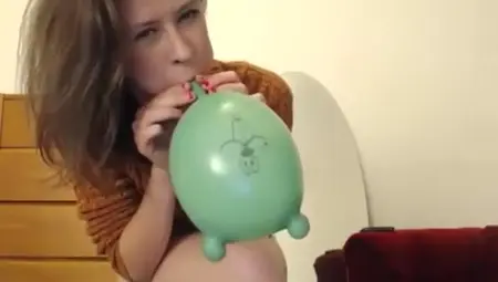 Girl In Thong Bounces On Balloon Until It Pops