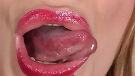 Sexy Blonde Close Up Lips And Tongue Fetish