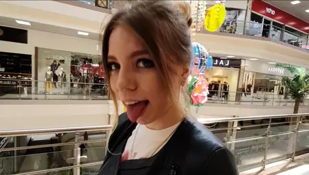 Cute Babe Sucks My Dick And Swallows Sperm In The Mall - Amateur Porn