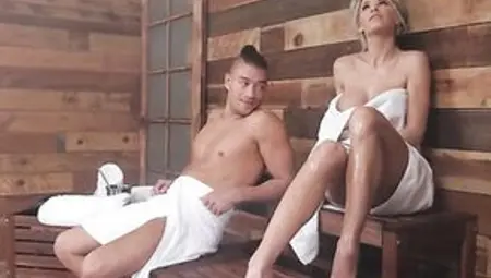Jessa Rhoades Is A Breathtaking Blond Rod Teaser Who Doesn't Mind Having Anal Sex In The Sauna