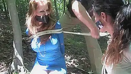 Two Girls Tied Up In The Woods