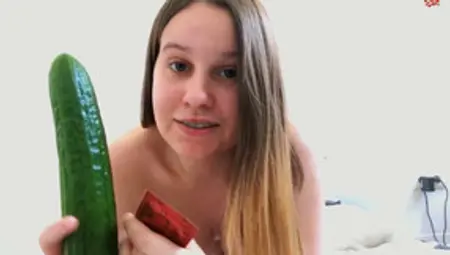 Teen Masturbation With Big Cucumber Till Orgasm - Ellie Lush
