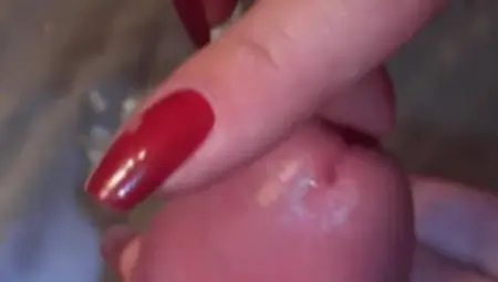 Post Cum Long Nails Play With Cock