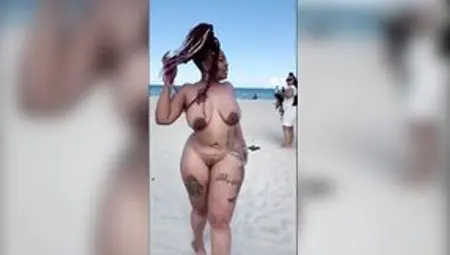 Gigantic Butt Nude Beach Walk