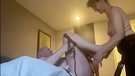 Marc Gets Pegged On The Bed By His Brazilian Wife