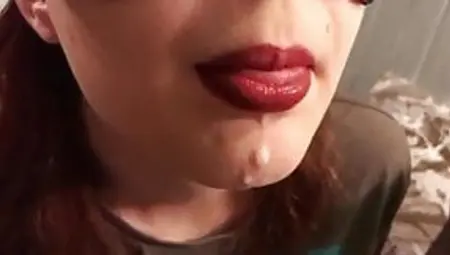 Cum On Her Tongue