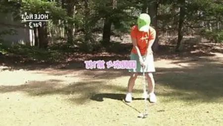 Golf Whore Gets Teased And Creamed By Two Guys