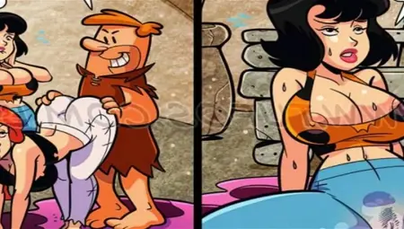 The Flintstones - Three-Way Pebbles Barnie And Betty Parody - FFM Anal Banged!