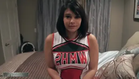 Super Horny Big Titted Cheerleader Creams All Over Step Dads Nice Dick