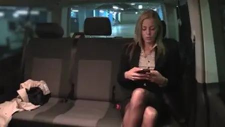 Taxi Driver Takes Care Of Bored Blonde Girl In The Backseat
