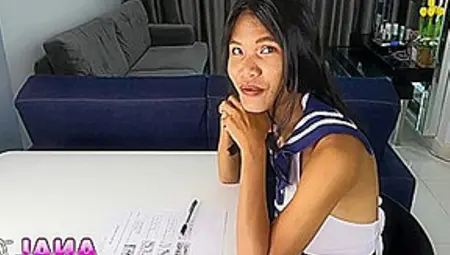 Naughty Asian Schoolgirl Roleplay Anal