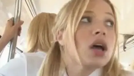 Blonde Schoolgirl Accidentally Touched Gets Willingly Fucked By Shy Asian Man On School Bus