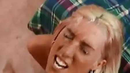Blonde Gets Cum Drenched