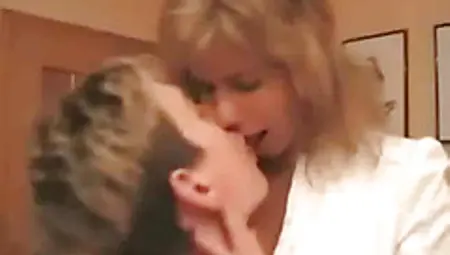 Sexy Blonde Russian Mother Helping Her Stepson