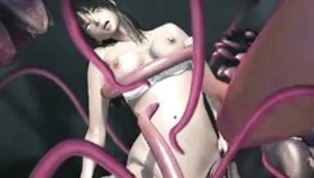 Sexy 3D Hentai Brutally Poked All Hole By Tentacles