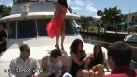 Amazing Girls Come To Rich Boys Party On A Yacht And Soon Start To Lose Clothes