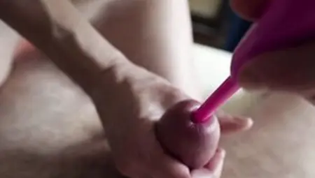 Jerk Off The Urethra With A Sex Toy And Block The Ejaculation