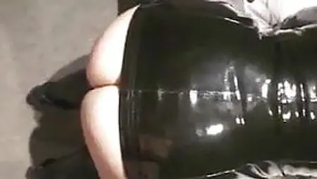 Dirty Amateur Slut PVC Dress Sexy Arse Whipping