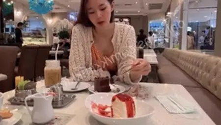 My Friend Makes Me Orgasm So Hard In A Cafe By Using Remote Control Toy