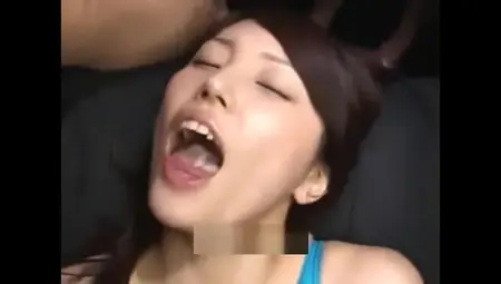 Divine Flat Chested Asian Tart Performing In Bukkake Porn