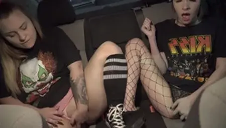 PUBLIC TWO GIRLS SQUIRT TOGETHER IN A CAR BIG SQUIRTS W/CHANDLER KNIGHT