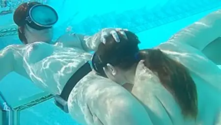 Lesbians Swimming Underwater