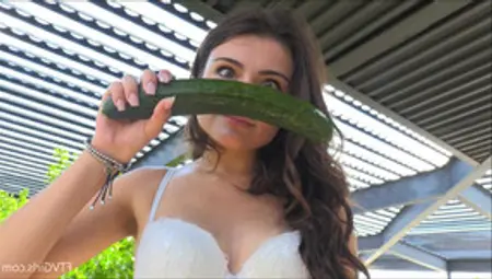 Sexy Babe Fucks Herself With Cucumber - Solo Porn