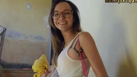 Bigtit Nerdy Hot Pulled Inside Rides Long Cock Into Outdoor
