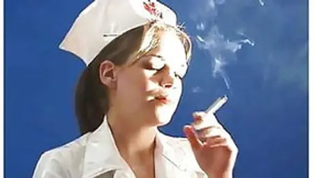 Spanish Nurse Takes A Smoke Break