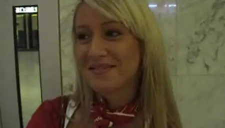 Blondsweety Stewardess In Airport Restroom