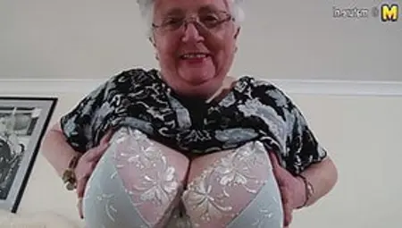 Big Breasted British Granny Playing With Herself