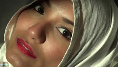 Beautiful Eyes White Hijab Arab Girl