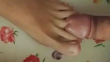Footjob With Her Toe In Urethra From My Wife